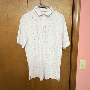 Walter Hagen Performance 11 Novelty Print Polo "Pinwheel Flag" - Small - NWT